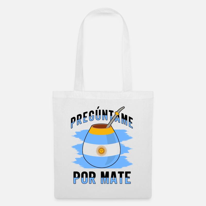 Argentinien-Flagge Argentinischer Yerba Mate Tee - Stoffbeutel - Weiß