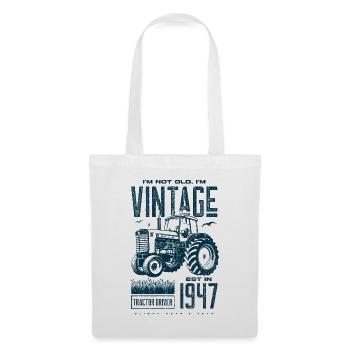Vintage Traktor Landwirt Geburtstag geboren 1947 - Stoffbeutel - Weiß - Vorne