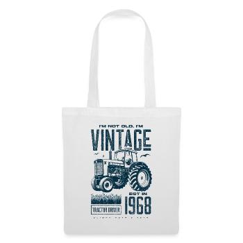 Vintage Tractor Farmer Birthday Born In 1968 - Tote Bag - white - Front