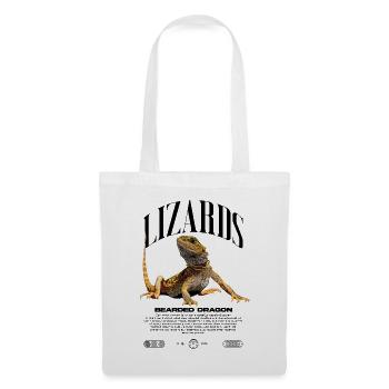 Dragon barbu Streetwear gardien de lézard - Sac en tissu - blanc - Devant