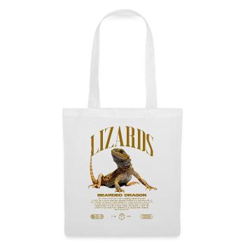 Dragon barbu Streetwear gardien de lézard - Sac en tissu - blanc - Devant