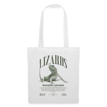 Dragon barbu Streetwear gardien de lézard - Sac en tissu - blanc - Devant