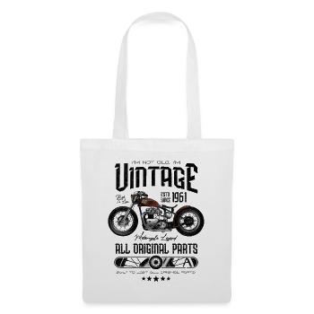 Vintage Motorrad Motorrad Motorrad Geburtstag 1961 - Stoffbeutel - Weiß - Vorne
