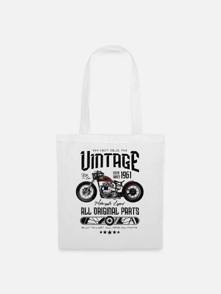 Vintage Motorrad Motorrad Motorrad Geburtstag 1961 - Stoffbeutel - Weiß
