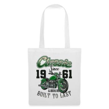 Moto Motard Moto Anniversaire Né En 1961 - Sac en tissu - blanc - Devant