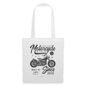 Vintage Motorcycle Biker Birthday Born In 2015 - Tote Bag - white - Front