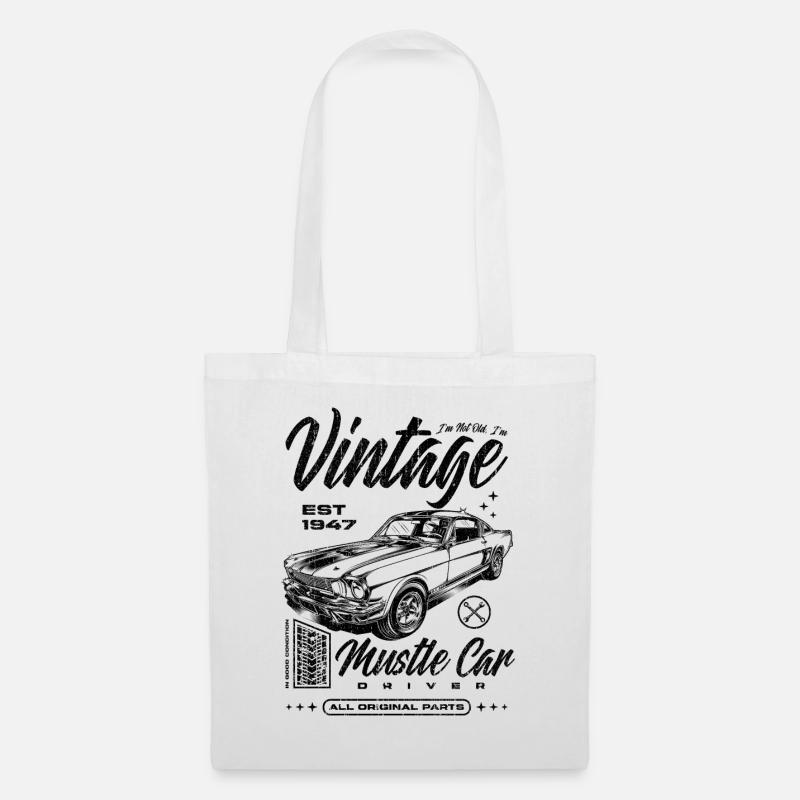Ich bin nicht alt, ich bin Oldtimer Oldtimer Jahrgang 1947 - Stoffbeutel - Weiß
