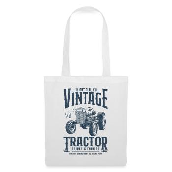 Anniversaire de fermier de tracteur vintage né en 1953 - Sac en tissu - blanc - Devant