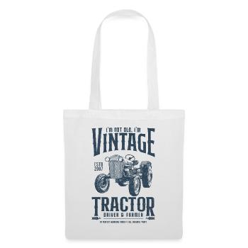 Oldtimer Traktor Bauer Geburtstag Jahrgang 2007 - Stoffbeutel - Weiß - Vorne