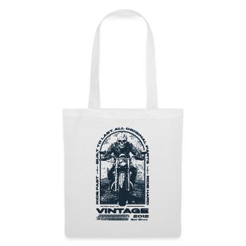 Moto Vintage Motard Moto Anniversaire 2012 - Sac en tissu - blanc - Devant