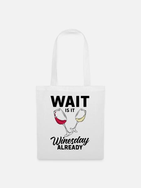 Wein Rotwein - Stoffbeutel - Weiß