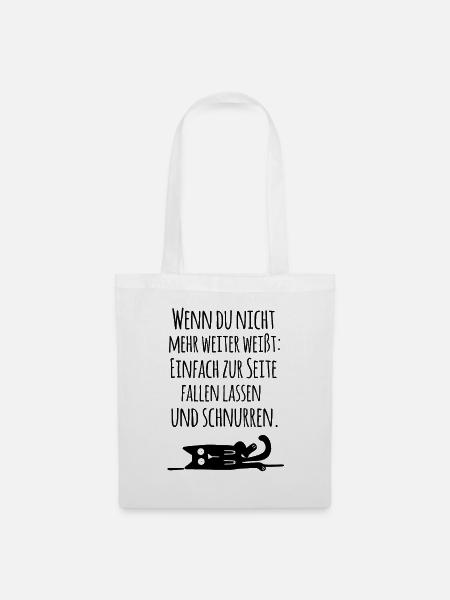 Katze schnurren - Stoffbeutel - Weiß