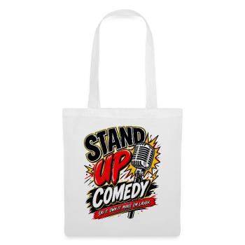 Stand-Up Comedy Mikrofon Logo - Stoffbeutel - Weiß - Vorne