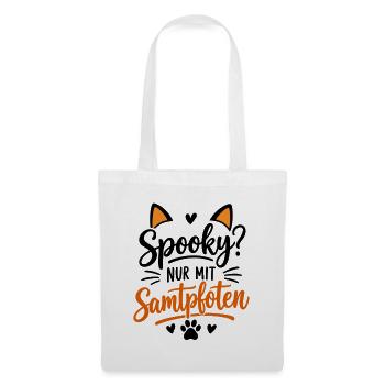 Samtpfoten Katzenliebhaber Logo - Stoffbeutel - Weiß - Vorne