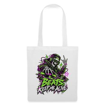 Beats Keep Me Alive Neon DJ - Stoffbeutel - Weiß - Vorne