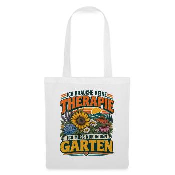 Gartenliebe Spruch: Keine Therapie Gartenliebe - Stoffbeutel - Weiß - Vorne