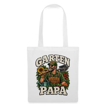 Garten Papa Vintage Motiv Geschenk Papa - Stoffbeutel - Weiß - Vorne