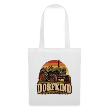 Dorfkind Traktor – Retro Landwirtschaft - Stoffbeutel - Weiß - Vorne
