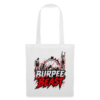 Burpee Beast – Fitness Workout mit Stoppuhr - Stoffbeutel - Weiß - Vorne