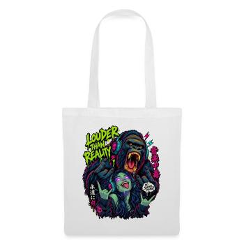Lauter als Realität Neon-Gorilla - Stoffbeutel - Weiß - Vorne