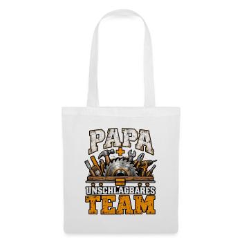 Papa + unschlagbares Team Handwerker - Stoffbeutel - Weiß - Vorne