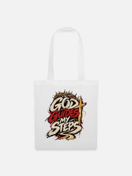 Gott führt meine Schritte - Stoffbeutel - Weiß