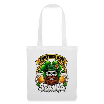 Fürther Bou Servus Totenkopf & Bier - Stoffbeutel - Weiß - Vorne
