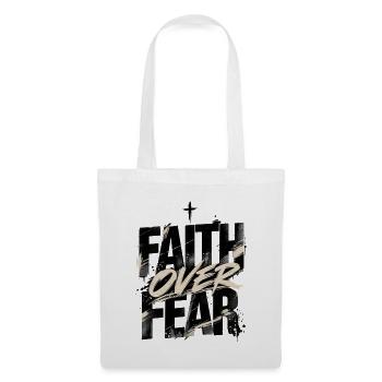 Faith Over Fear – Christliches Minimalist Design - Stoffbeutel - Weiß - Vorne