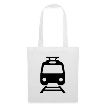 Elektrolok Silhouette Eisenbahn minimalistisch - Stoffbeutel - Weiß - Vorne