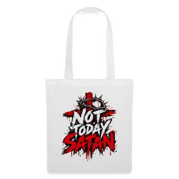 Not Today Satan Graffiti - Stoffbeutel - Weiß - Vorne