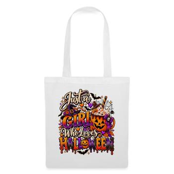 Just a Girl Who Loves Halloween - Stoffbeutel - Weiß - Vorne