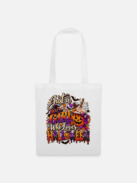 Just a Girl Who Loves Halloween - Stoffbeutel - Weiß