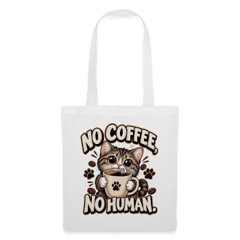 Chat Café: Kein Kaffee, kein Mensch - Stoffbeutel - Weiß - Vorne