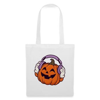 Kopfhörer-Kürbis Halloween-Design - Stoffbeutel - Weiß - Vorne