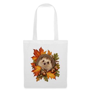 Igel im Herbstlaub - Stoffbeutel - Weiß - Vorne