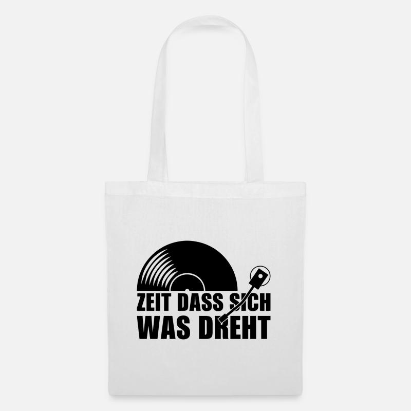 Dreht DJ Spruch Geschenk Techno Rave - Stoffbeutel - Weiß