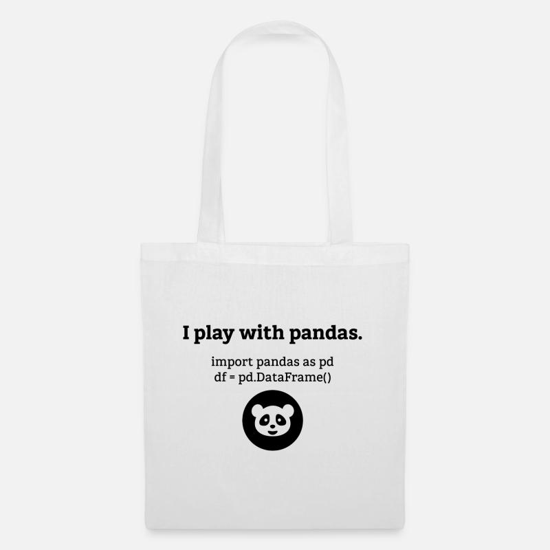 Pandas Datenwissenschaft Informatik Geschenk - Stoffbeutel - Weiß