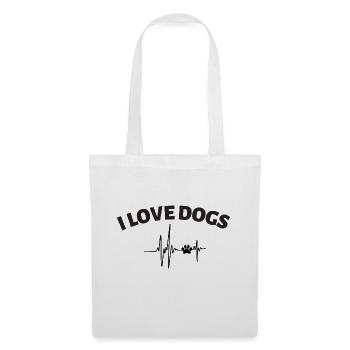 I love dogs Ich liebe Hunde Hundemensch - Stoffbeutel - Weiß - Vorne