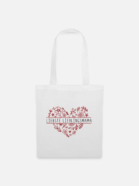 liebste Lieblingsmama - heart Muttertag Geschenk - Stoffbeutel - Weiß