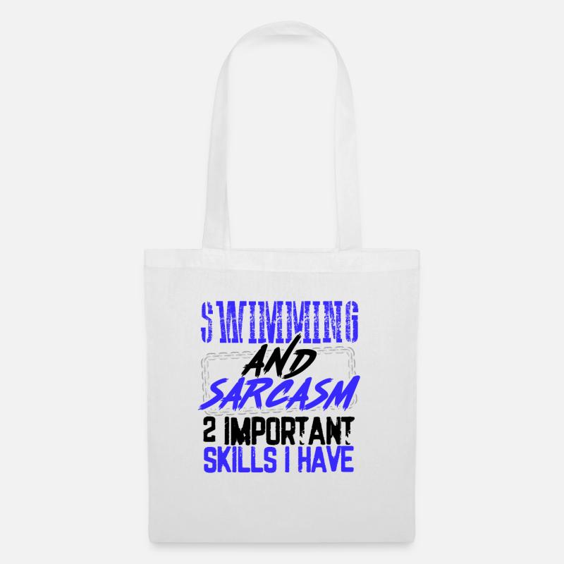 Schwimmer-Geschenkideen Schwimmen und Sarkasmus 2 - Stoffbeutel - Weiß