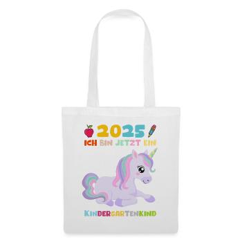 Kindergarten 2025 Mädchen Geschenk Kita 2025 Deko - Stoffbeutel - Weiß - Vorne