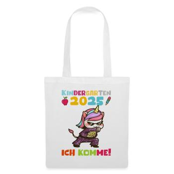 Kindergarten 2025 Mädchen Geschenk Kita 2025 Deko - Stoffbeutel - Weiß - Vorne