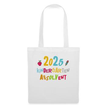 Abschied Kindergarten 2025 Geschenk Mädchen Jungen - Stoffbeutel - Weiß - Vorne