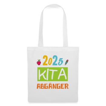 Abschied Kindergarten 2025 Geschenk Mädchen Jungen - Stoffbeutel - Weiß - Vorne