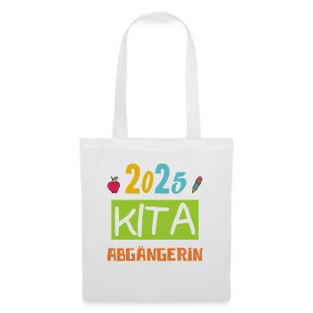 Abschied Kindergarten 2025 Geschenk Mädchen Jungen - Stoffbeutel - Weiß - Vorne