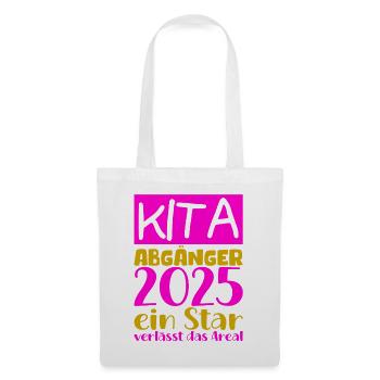 Abschied Kindergarten 2025 Geschenk Mädchen Jungen - Stoffbeutel - Weiß - Vorne
