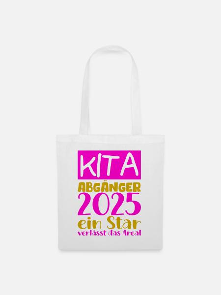 Abschied Kindergarten 2025 Geschenk Mädchen Jungen - Stoffbeutel - Weiß