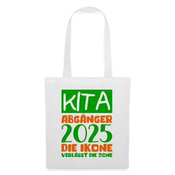 Abschied Kindergarten 2025 Geschenk Mädchen Jungen - Stoffbeutel - Weiß - Vorne