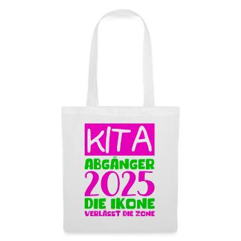 Abschied Kindergarten 2025 Geschenk Mädchen Jungen - Stoffbeutel - Weiß - Vorne