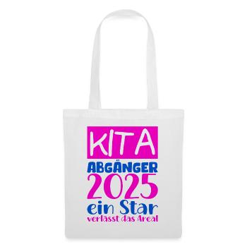 Abschied Kindergarten 2025 Geschenk Mädchen Jungen - Stoffbeutel - Weiß - Vorne